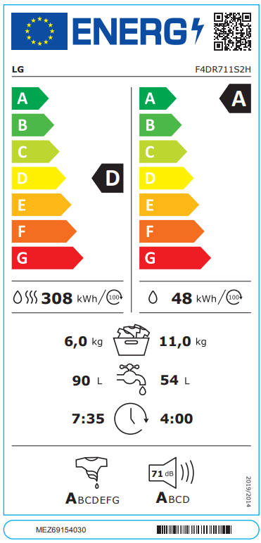 LG F4DR711S2H 11kg 57cm Ar žāvētāju! - Image 4