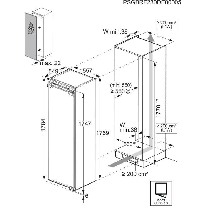AEG TK7DS181EC 176.9cm No Frost Iebūvējams! - Image 2